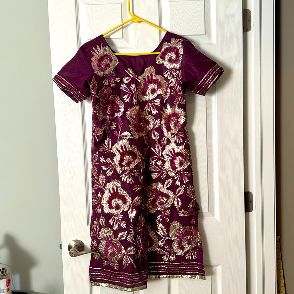 3 pc purple large Gota work suit
